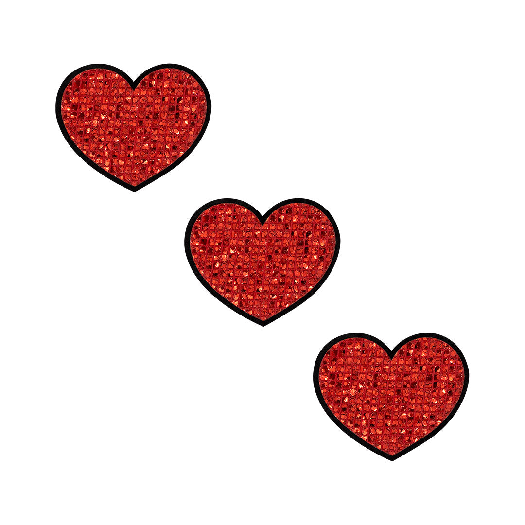 10 Unidades Parche Corazón Rojo Microlentejuelas BY DELUXE Chile