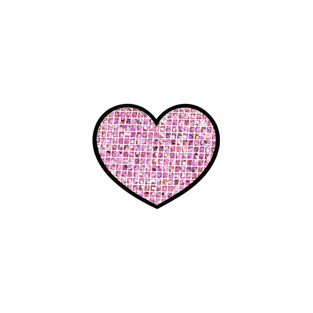 10 Unidades Parche Corazón Rosado Microlentejuelas BY DELUXE Chile