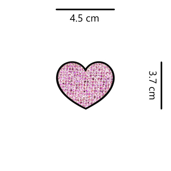 10 Unidades Parche Corazón Rosado Microlentejuelas BY DELUXE Chile