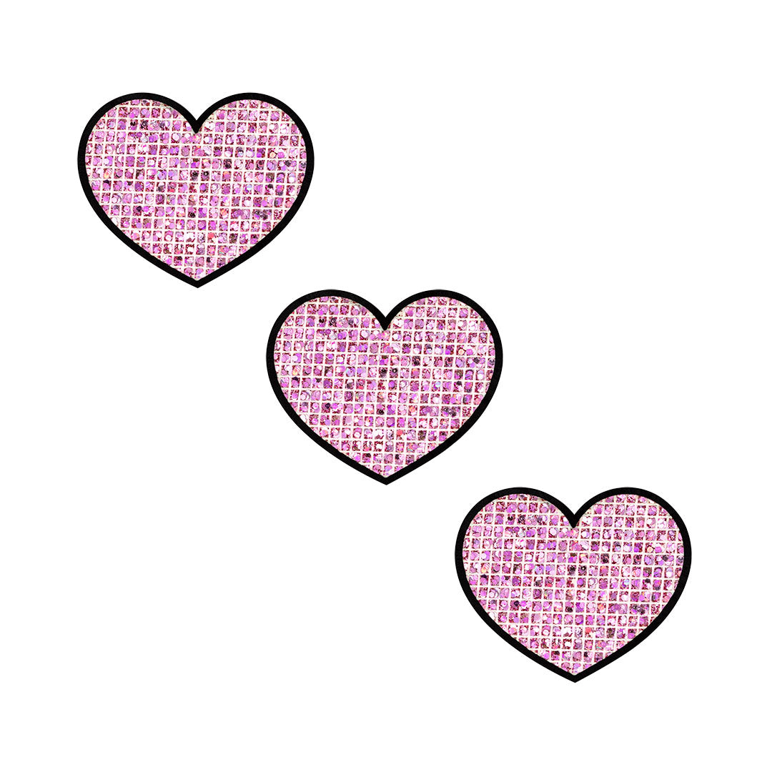 10 Unidades Parche Corazón Rosado Microlentejuelas BY DELUXE Chile