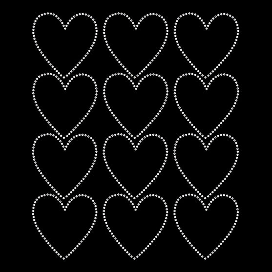 Plantilla 12 Unidades Aplique Corazón Strass