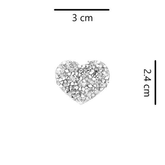 10 Unidades Corazón Sutil Plateado Cristales BY DELUXE Chile