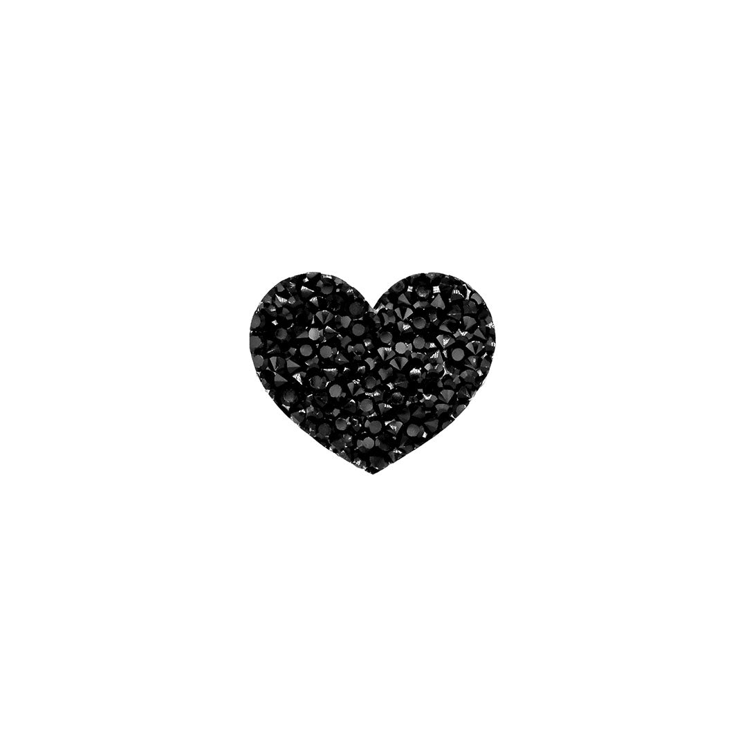 10 Unidades Corazón Sutil Negro Cristales BY DELUXE Chile