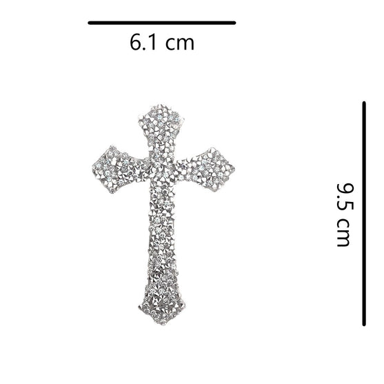 Decoración Cruz Plateada Mediana Cristales BY DELUXE Chile