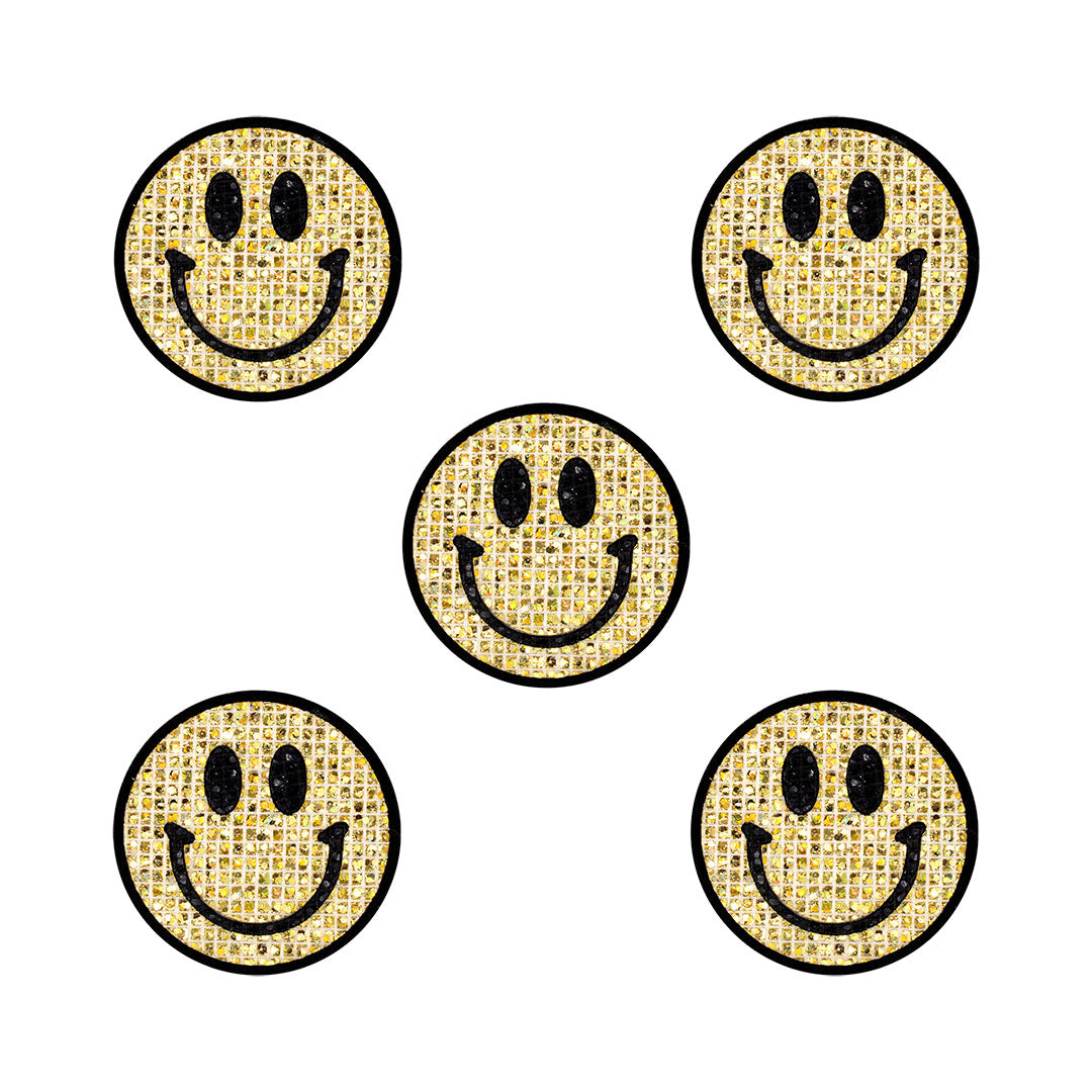 5 Unidades Parche Emoji Feliz Microlentejuelas BY DELUXE Chile