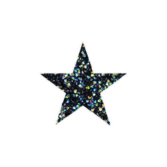 Decoración Estrella Negra Tornasol Pequeña Cristales