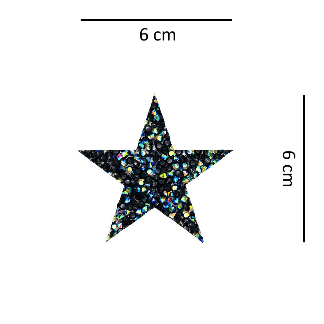 Decoración Estrella Negra Tornasol Pequeña Cristales