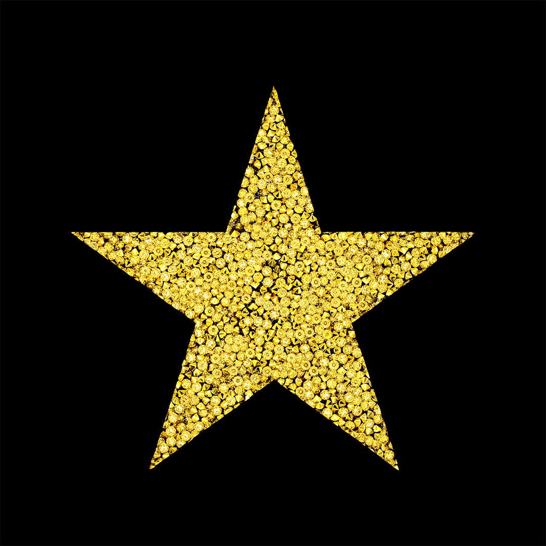 Decoración Estrella Dorada Mediana Cristales