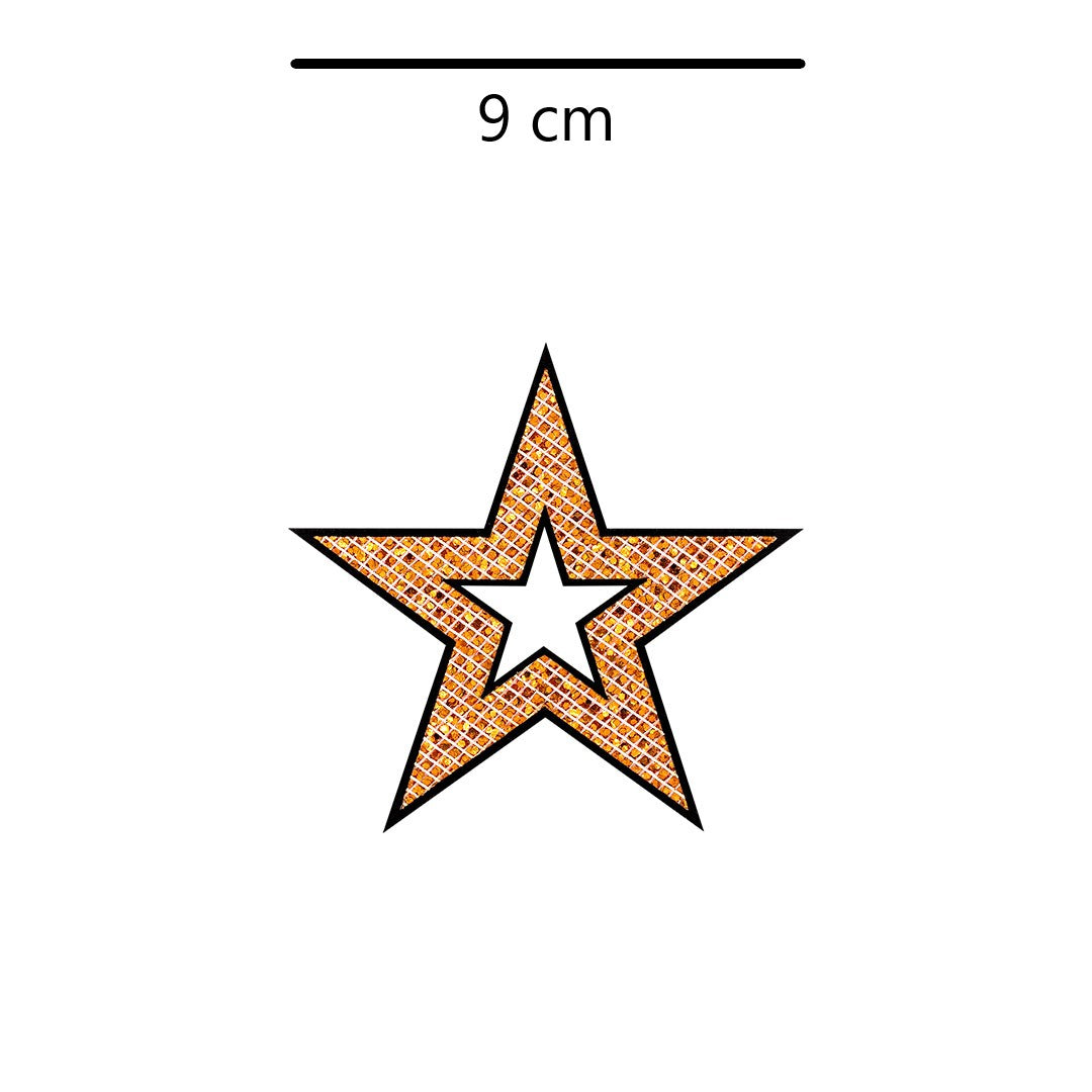 5 Unidades Parche Estrella Bronce Perforada Microlentejuelas BY DELUXE Chile