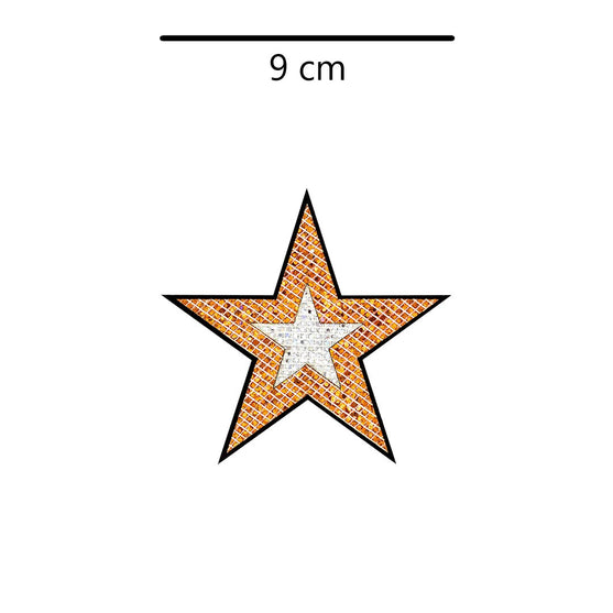 5 Unidades Parche Estrella Bronce Plateada Microlentejuelas BY DELUXE Chile