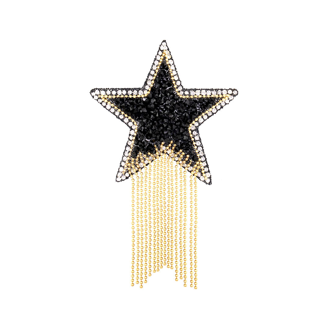 Decoración Estrella Pequeña Negra Brillantes Cadenas BY DELUXE Chile