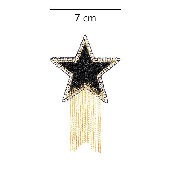 Decoración Estrella Pequeña Negra Brillantes Cadenas BY DELUXE Chile