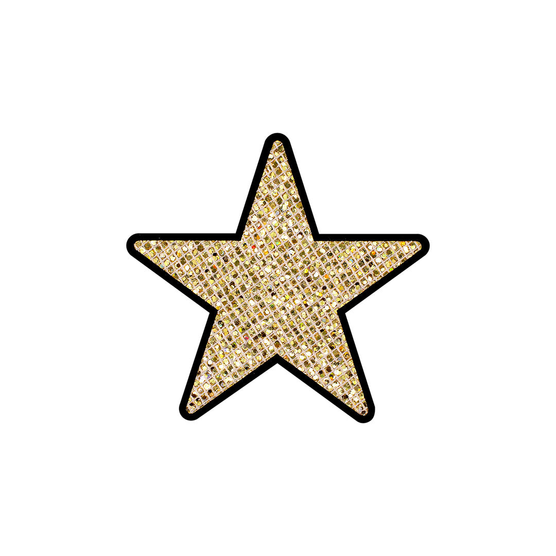 5 Unidades Parche Estrella Dorada Pequeña Microlentejuelas BY DELUXE Chile