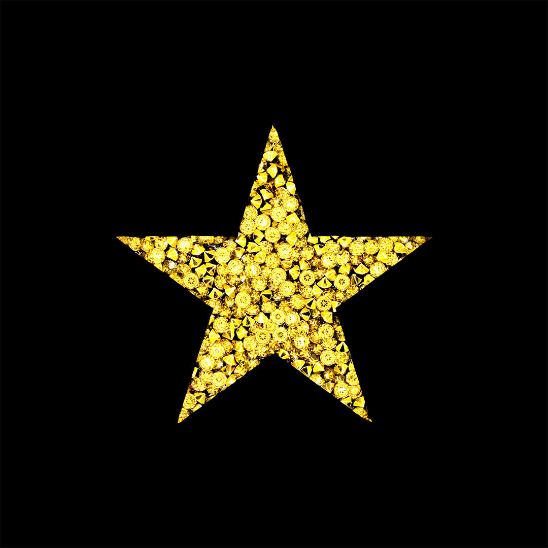 Decoración Estrella Dorada Pequeña Cristales