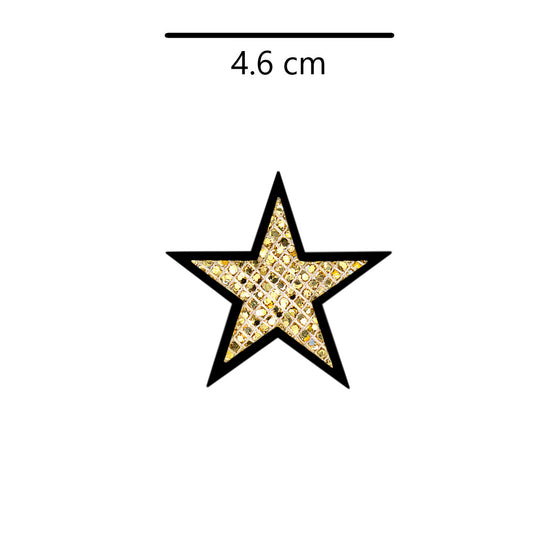 10 Unidades Parche Estrella Dorada Microlentejuelas BY DELUXE Chile