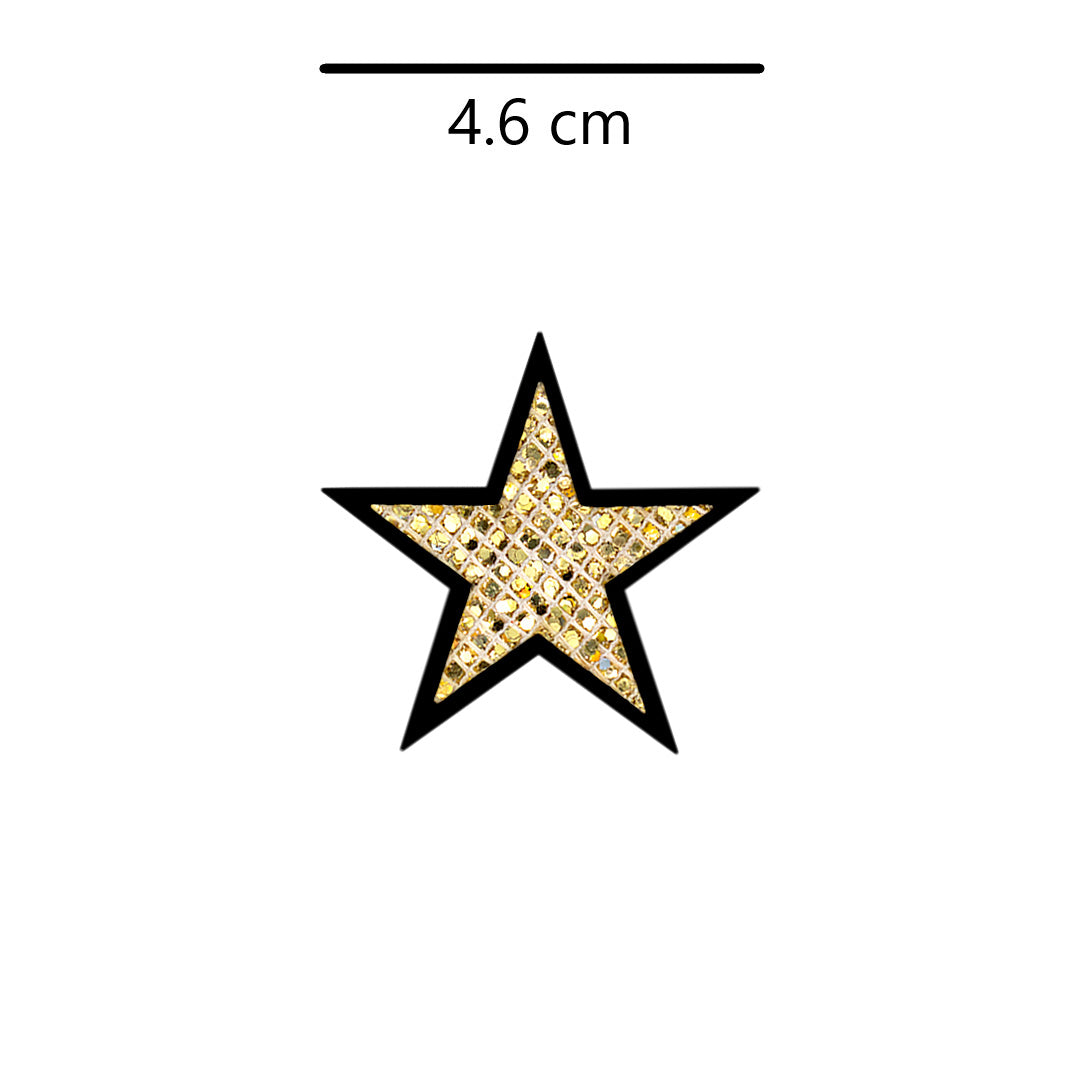 10 Unidades Parche Estrella Dorada Microlentejuelas BY DELUXE Chile
