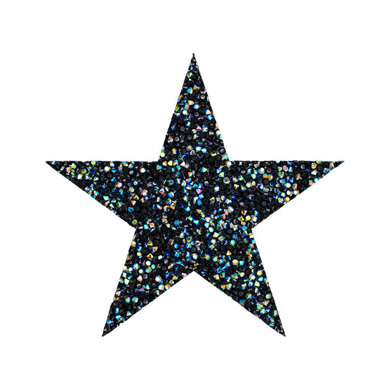 Decoración Estrella Negra Tornasol Mediana Cristales