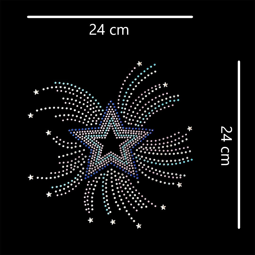 Aplique Estrella Fugaz Colores Strass BY DELUXE Chile