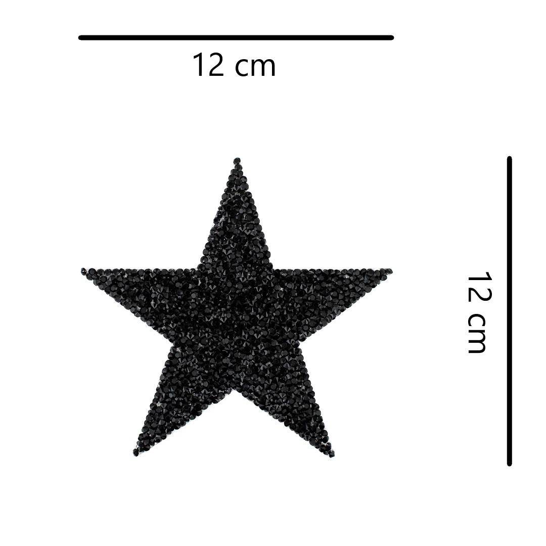 5 Unidades Decoración Estrella Negra Mediana Cristales