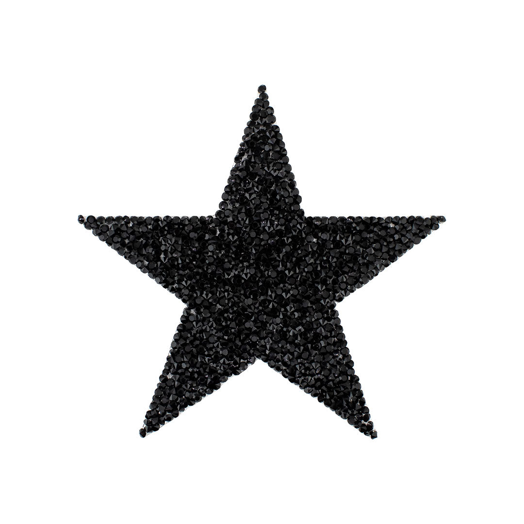 5 Unidades Decoración Estrella Negra Mediana Cristales