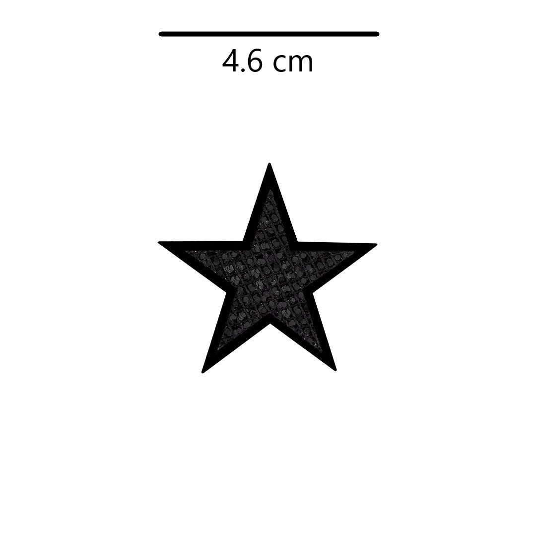 10 Unidades Parche Estrella Negra Microlentejuelas BY DELUXE Chile