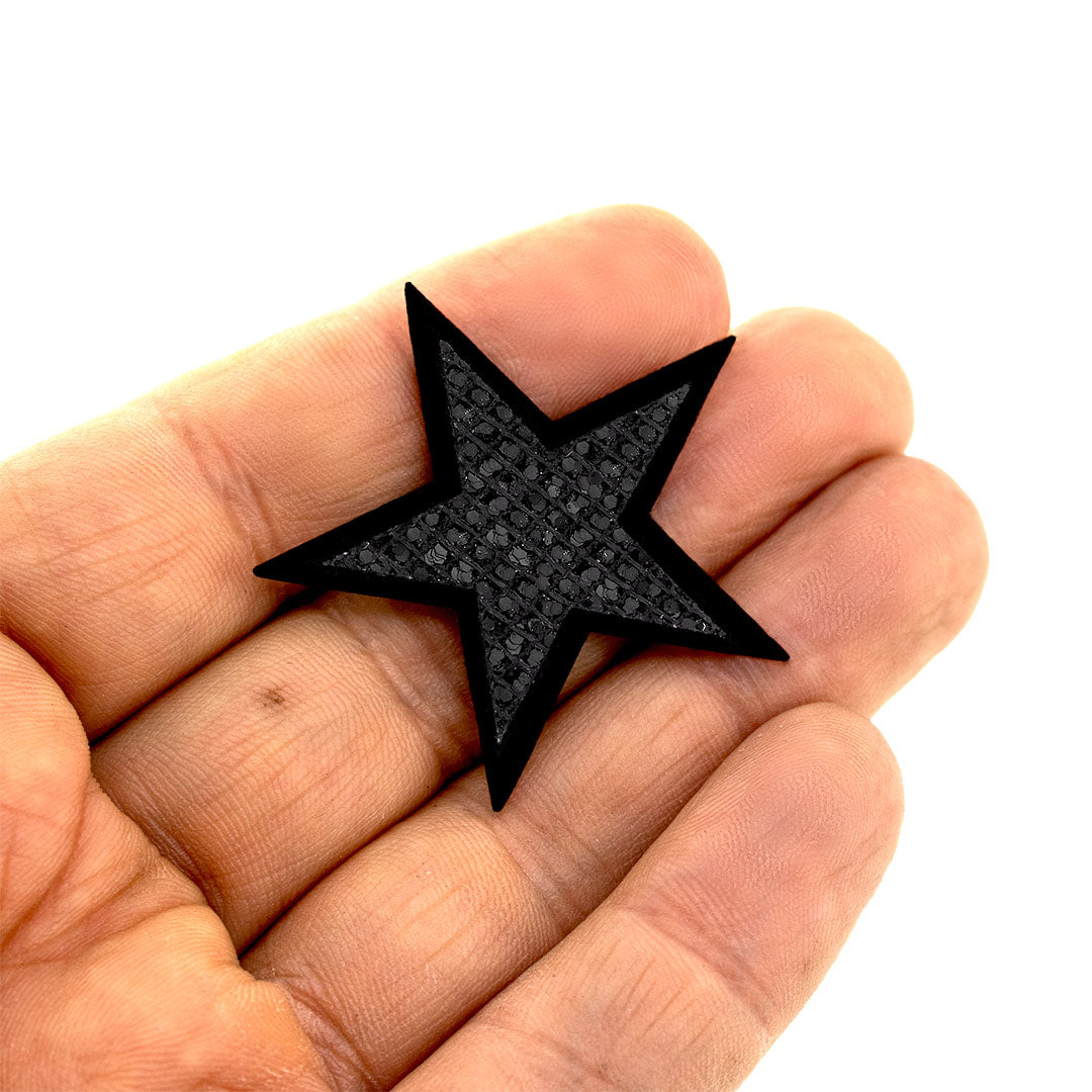 10 Unidades Parche Estrella Negra Microlentejuelas BY DELUXE Chile