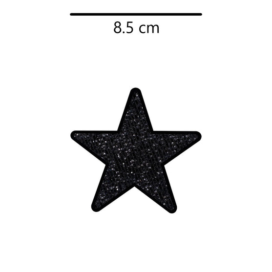 5 Unidades Parche Estrella Negra Pequeña Microlentejuelas BY DELUXE Chile