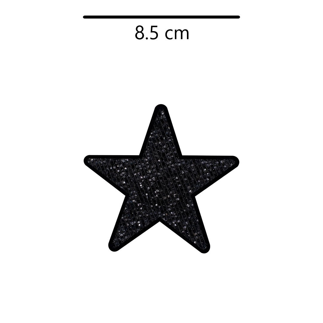 5 Unidades Parche Estrella Negra Pequeña Microlentejuelas BY DELUXE Chile
