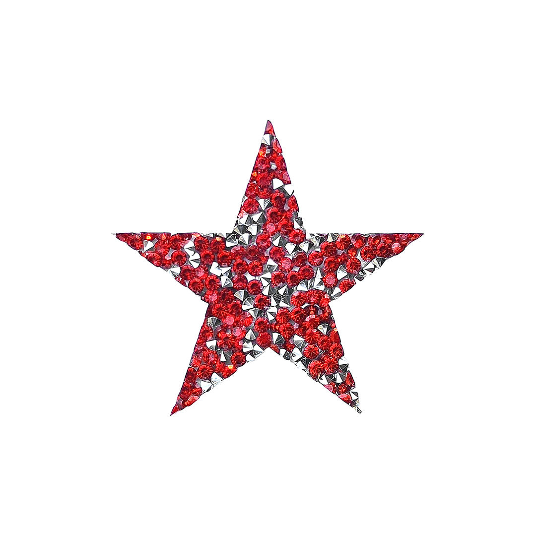 Decoración Estrella Rojo Plateado Pequeña Cristales BY DELUXE Chile