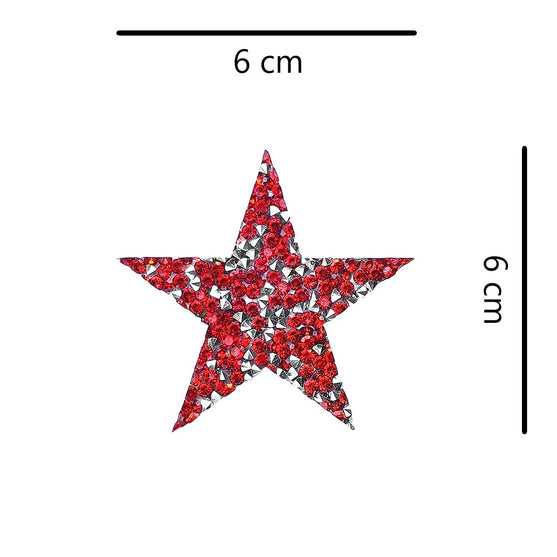 Decoración Estrella Rojo Plateado Pequeña Cristales BY DELUXE Chile