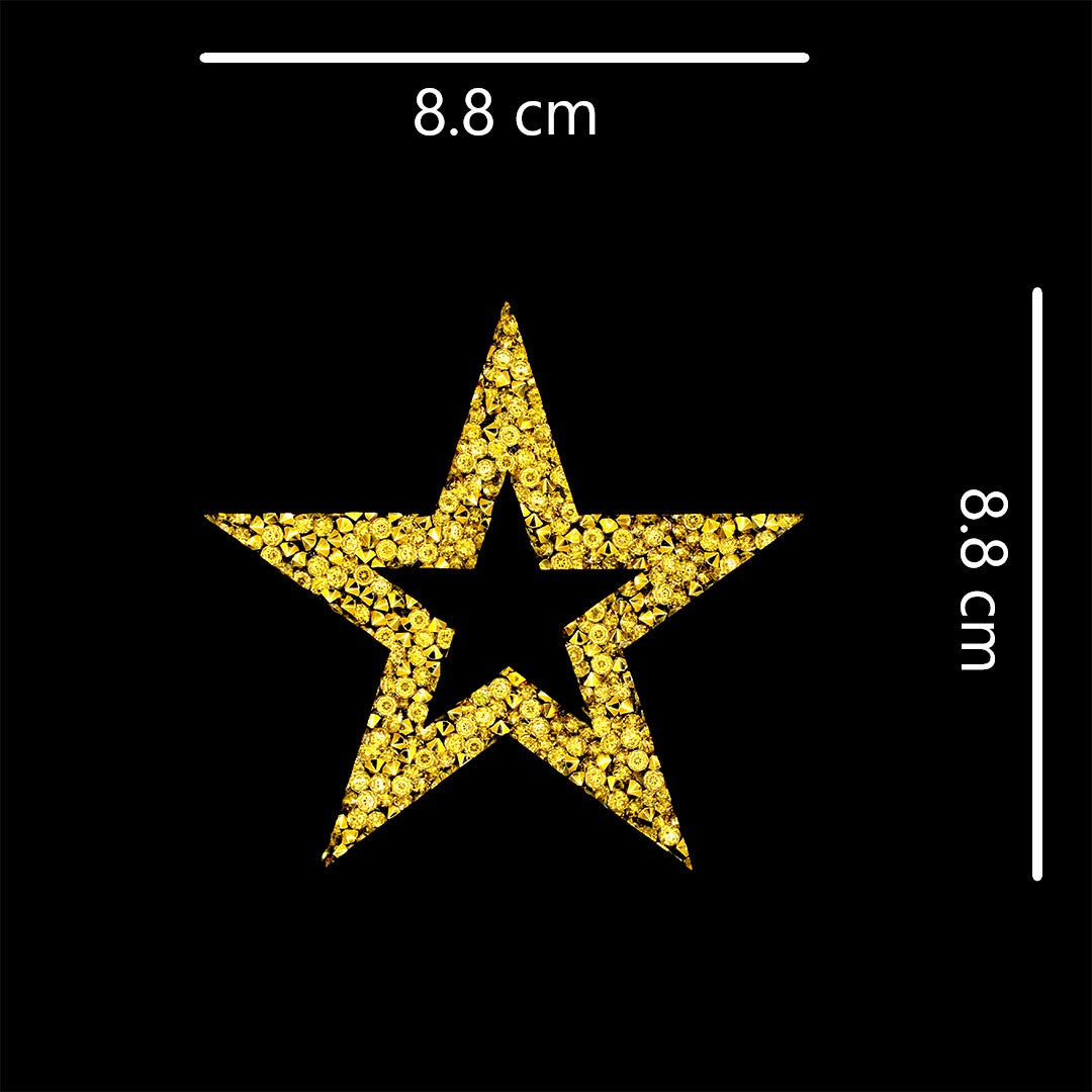 Decoración Estrella Dorada Perforada Cristales