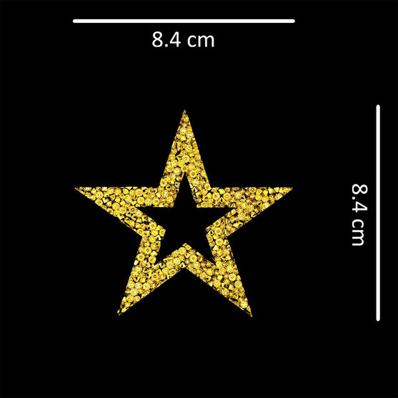Decoración Estrella Dorada Perforada Cristales