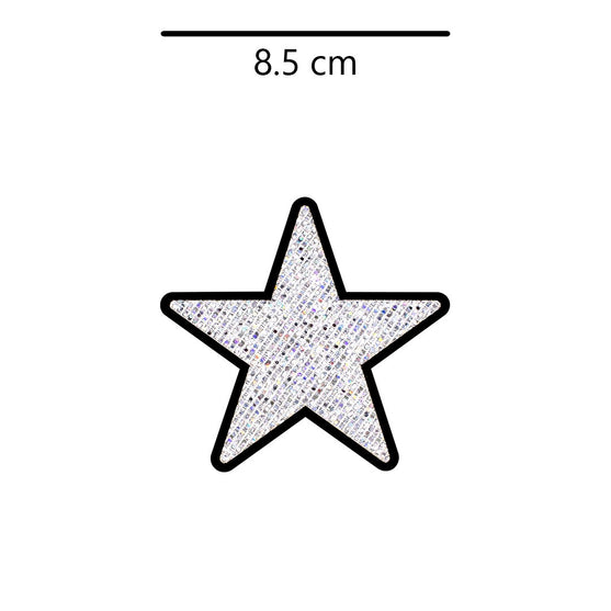 5 Unidades Parche Estrella Plateada Pequeña Microlentejuelas BY DELUXE Chile