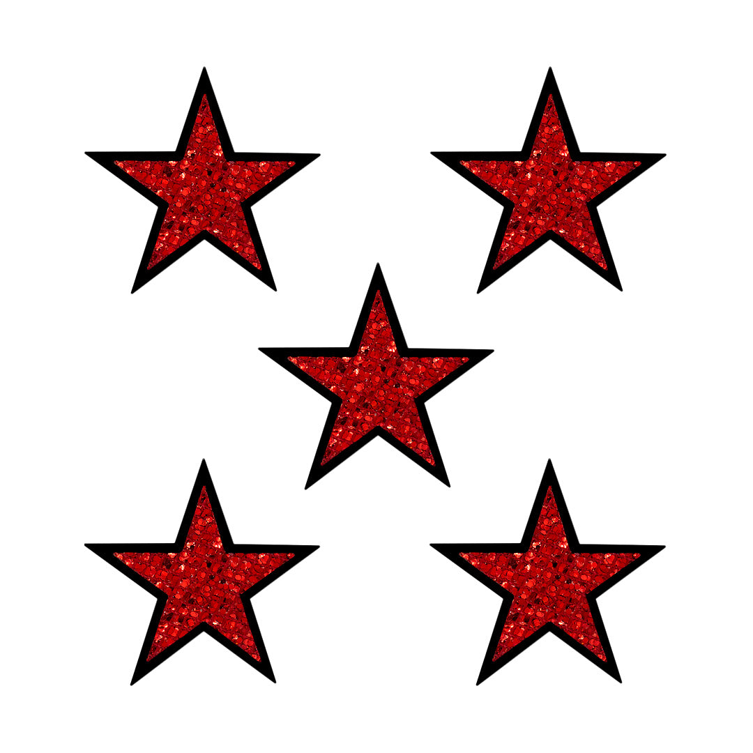 10 Unidades Parche Estrella Roja Microlentejuelas BY DELUXE Chile