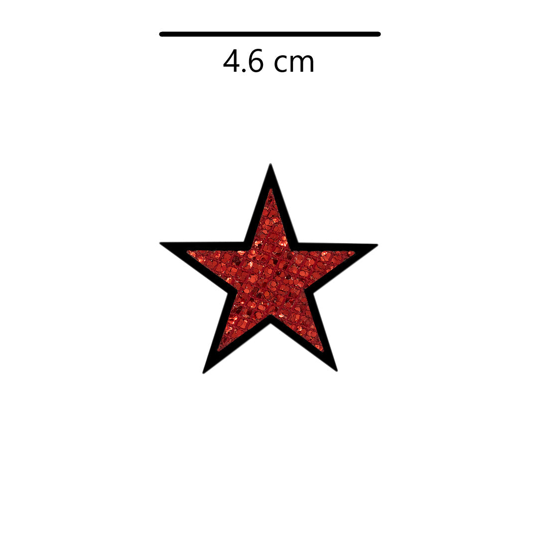 10 Unidades Parche Estrella Roja Microlentejuelas BY DELUXE Chile