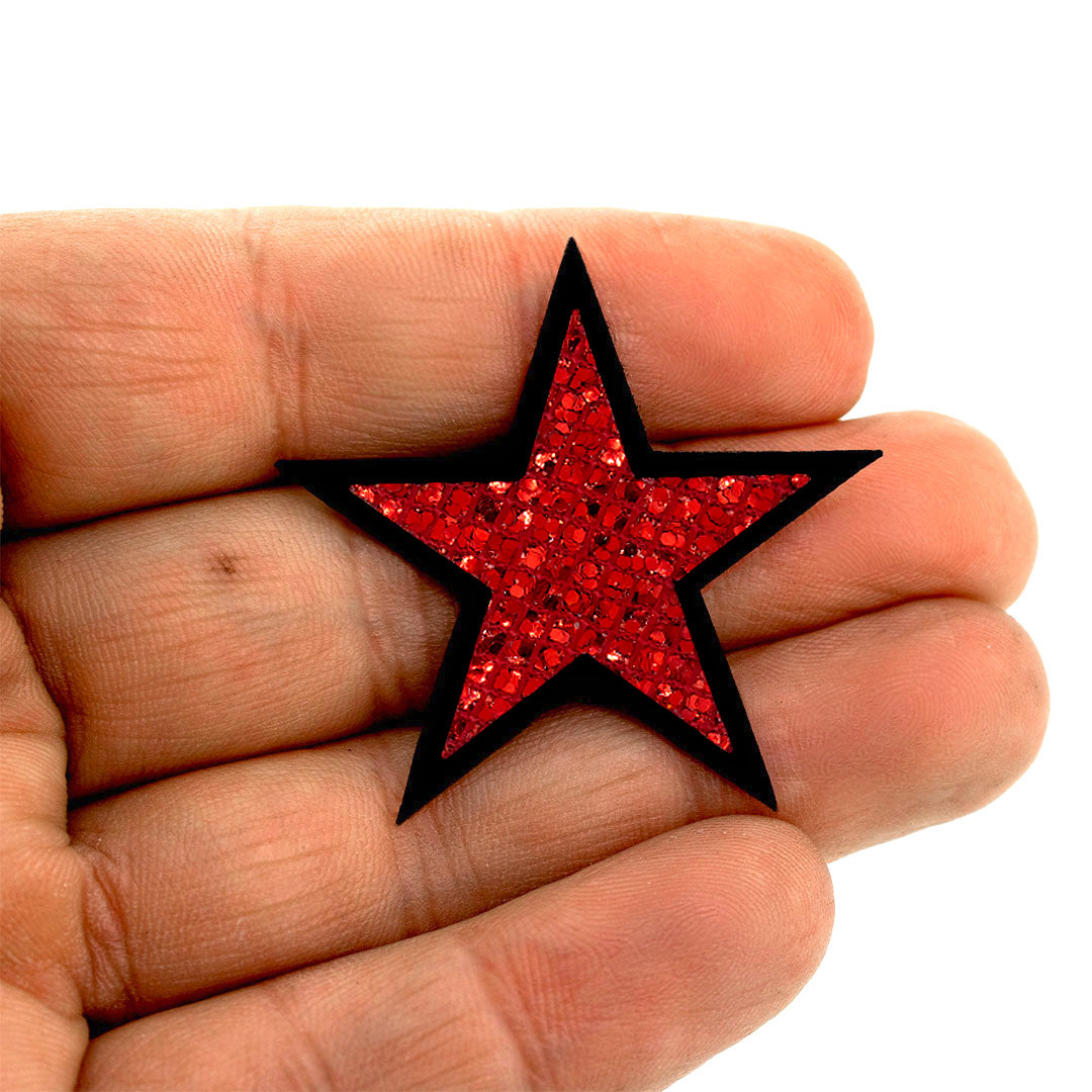 10 Unidades Parche Estrella Roja Microlentejuelas BY DELUXE Chile