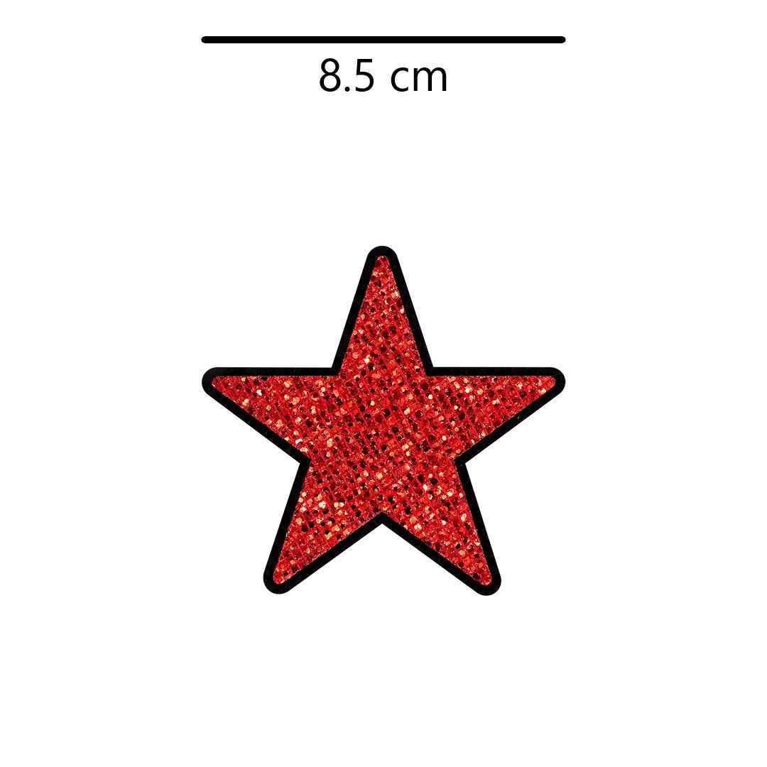 5 Unidades Parche Estrella Roja Pequeña Microlentejuelas BY DELUXE Chile