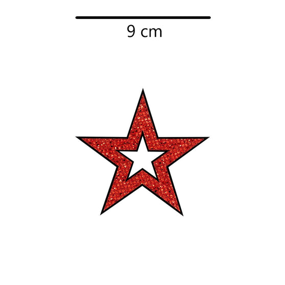5 Unidades Parche Estrella Roja Perforada Microlentejuelas BY DELUXE Chile