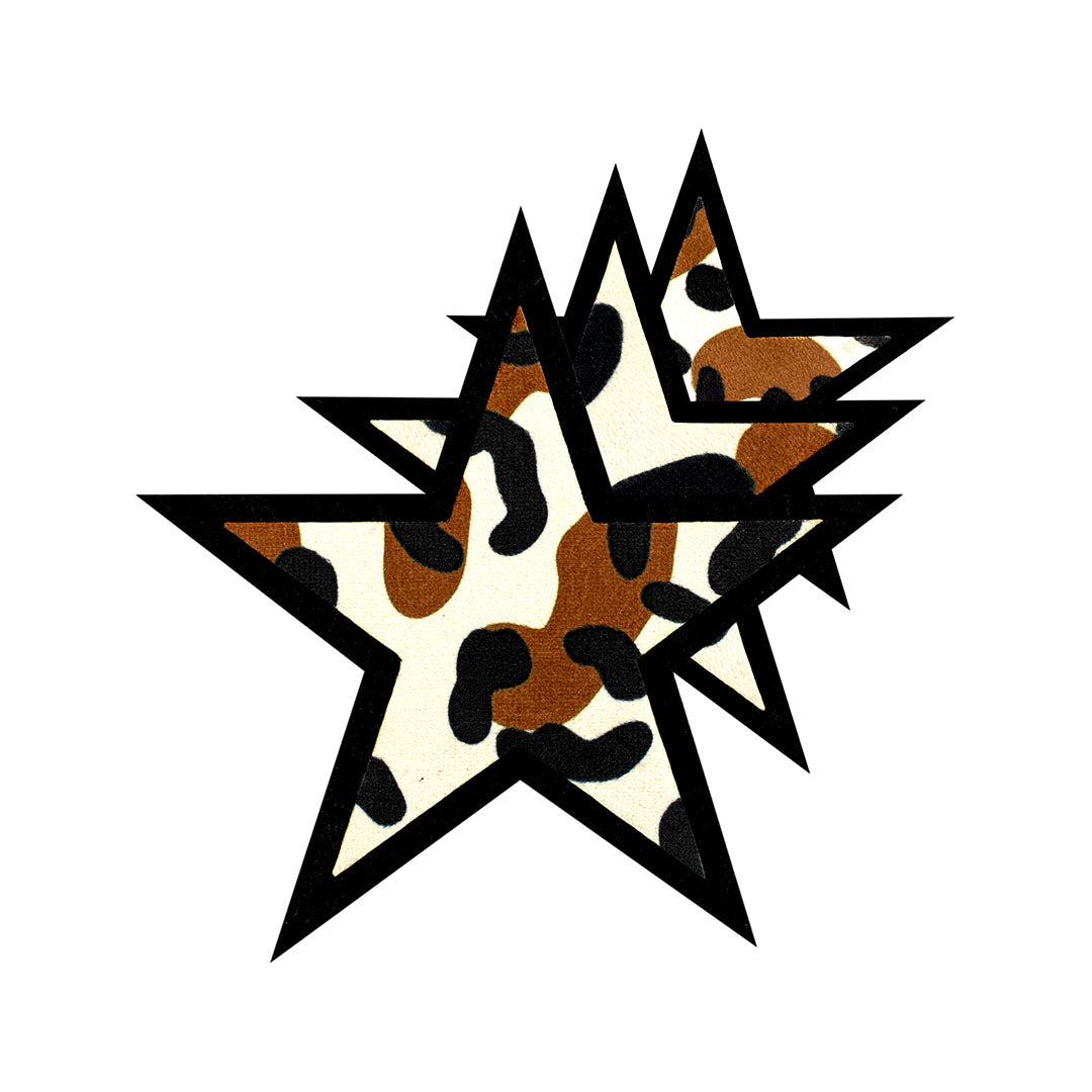 5 Unidades Parche Estrella Animal Print Felpa