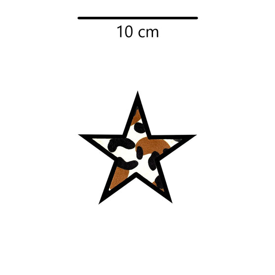 5 Unidades Parche Estrella Animal Print Felpa