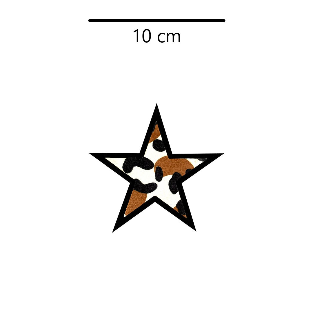 5 Unidades Parche Estrella Animal Print Felpa