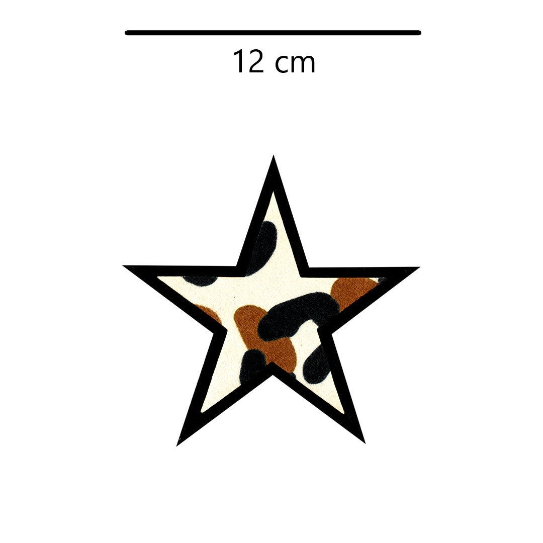 5 Unidades Parche Estrella Animal Print Felpa