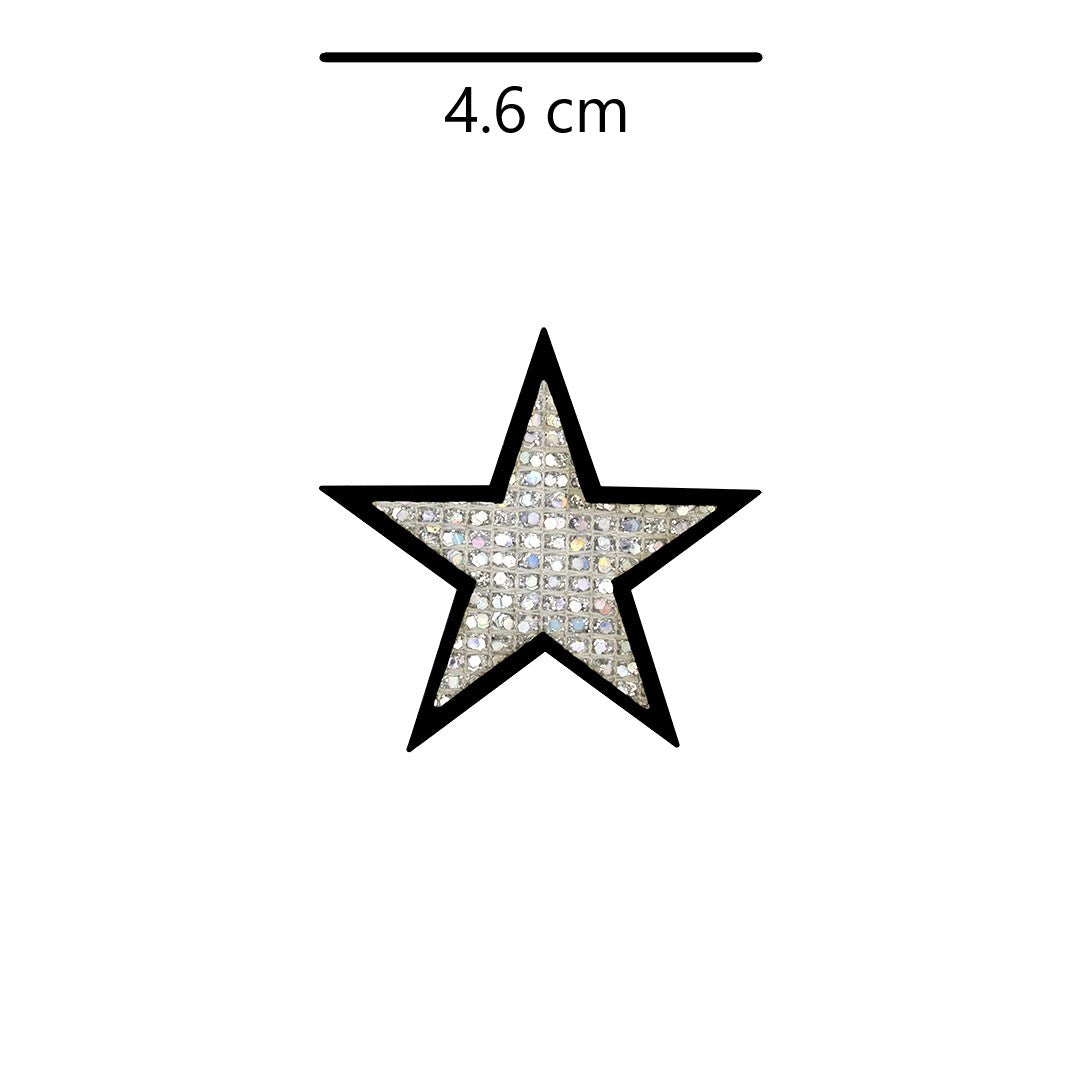 10 Unidades Parche Estrella Plateada Microlentejuelas BY DELUXE Chile