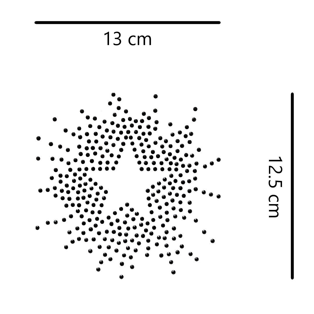 Plantilla 6 Unidades Aplique Estrella Negra Strass