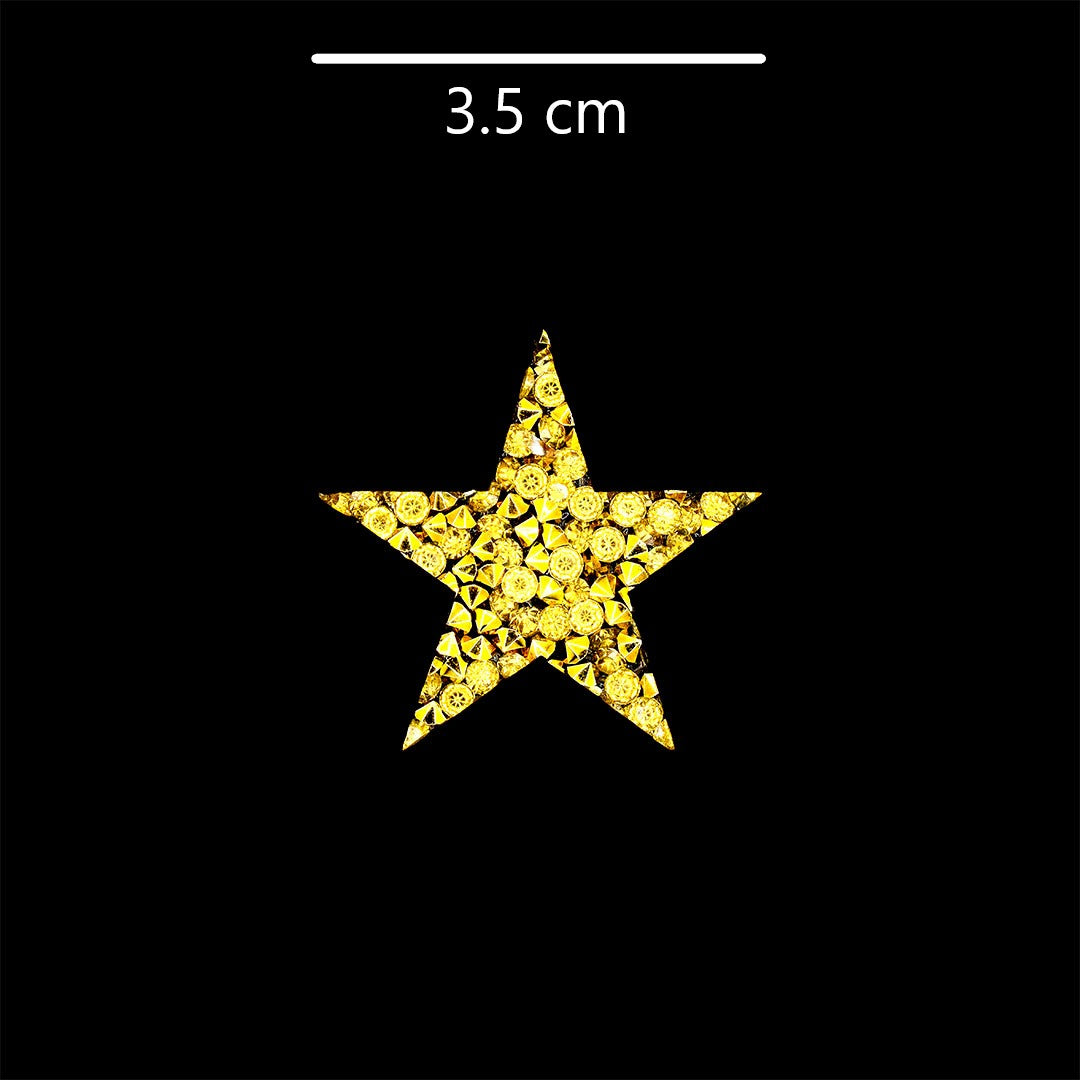 10 Unidades Estrella Sutil Dorada Cristales