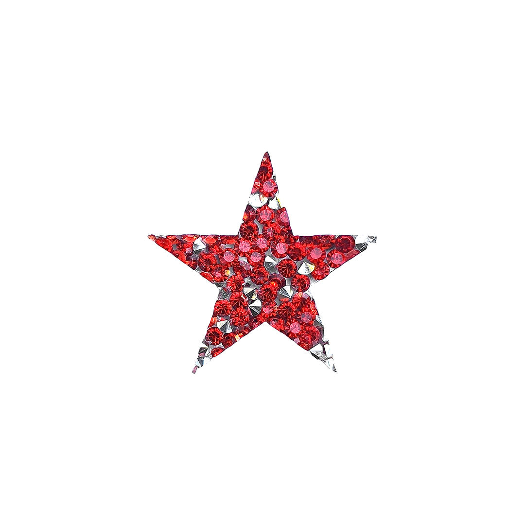 10 Unidades Estrella Sutil Rojo Plateado Cristales BY DELUXE Chile