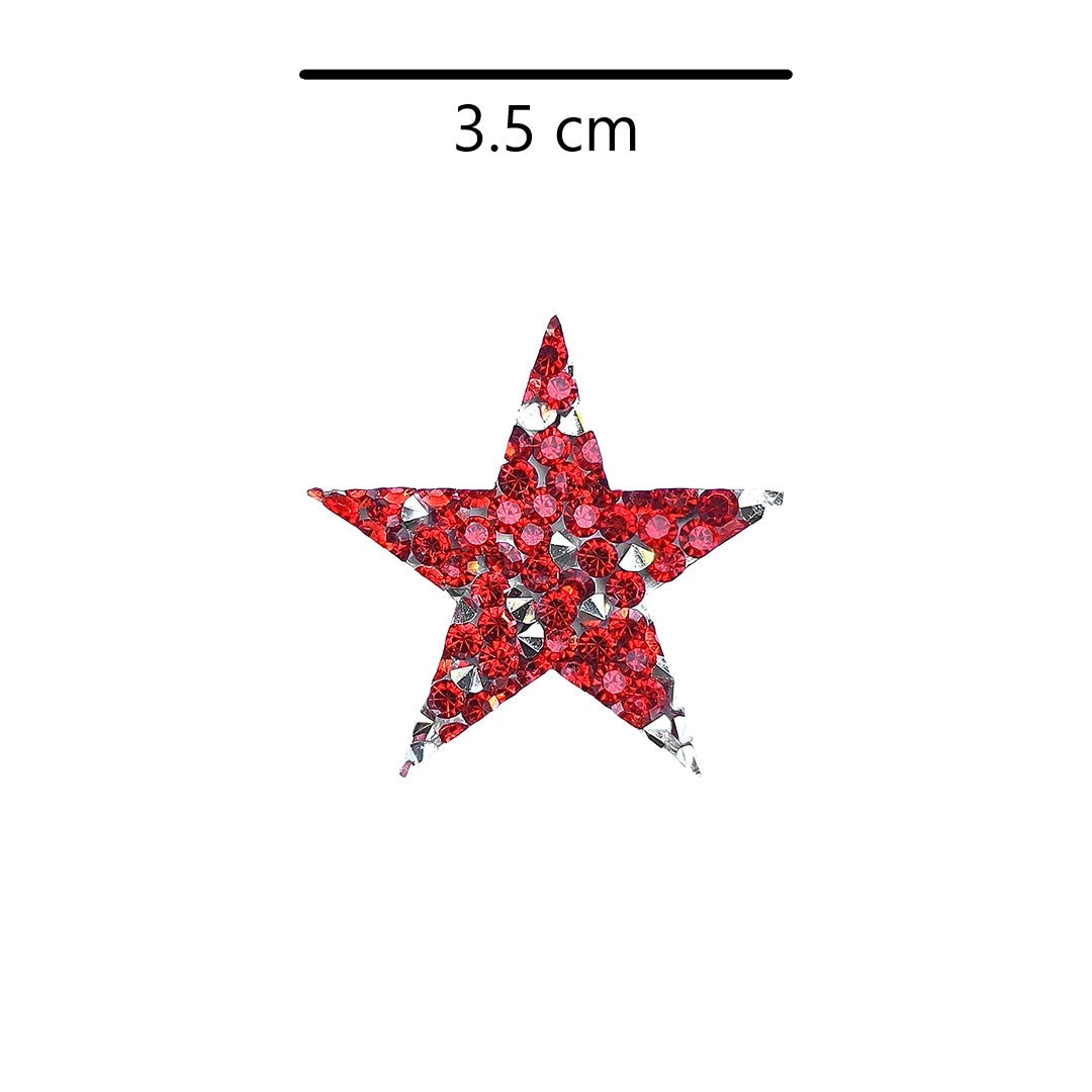 10 Unidades Estrella Sutil Rojo Plateado Cristales BY DELUXE Chile