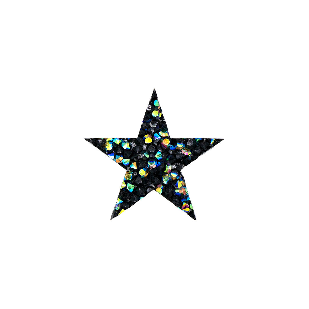 10 Unidades Estrella Sutil Negra Tornasol Cristales