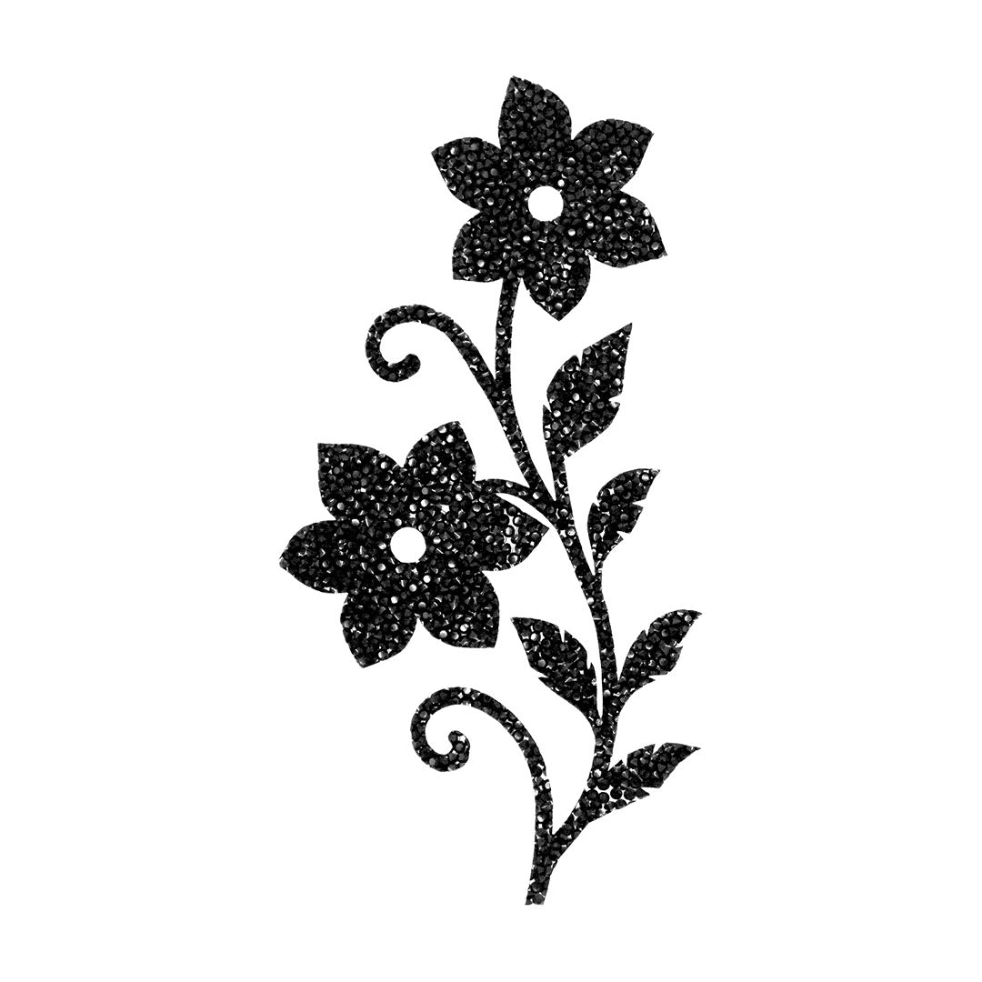 Decoración Flores Negras Cristales