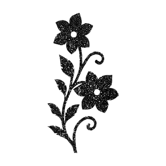 Decoración Flores Negras Cristales